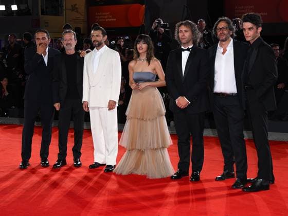 Venice, 82nd Venice International Film Festival 2025 - evening 7 - red carpet Killing Stanca - Autobiography of a Murderer In the photo: Pier Giorgio Bellocchio, Rocco Papaleo, Vinicio Marchioni, Selene Caramazza, Gabriel Montesi, Daniele Vicari and Andrea Fuorto  Copyright: xAlbertoxTerenghix xipa-agency.netx xPoolxPhotoxEventsx06x IPA_Agency_IPA63968797