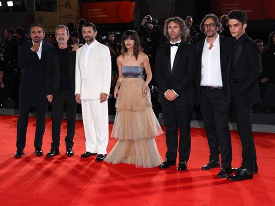 Venice, Italy: Venice, 82nd Venice International Film Festival 2025 - evening 7 - red carpet Killing Stanca - Autobiography of a Murderer In the photo: Pier Giorgio Bellocchio, Rocco Papaleo, Vinicio Marchioni, Selene Caramazza, Gabriel Montesi, Daniele Vicari and Andrea Fuorto Venice Italy  - ZUMAp169 20250902_zea_p169_1923 Copyright: xAlbertoxTerenghix