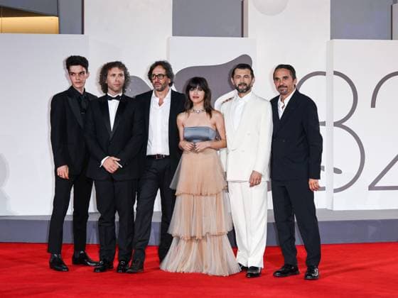 Venice, 82nd Venice International Film Festival 2025 - evening 7 - red carpet Killing Stanca - Autobiography of a Murderer In the photo: Pier Giorgio Bellocchio, Rocco Papaleo, Vinicio Marchioni, Selene Caramazza, Gabriel Montesi, Daniele Vicari and Andrea Fuorto  Copyright: xSimonexComix xipa-agency.netx xPoolxPhotoxEventsx06x IPA_Agency_IPA63971345