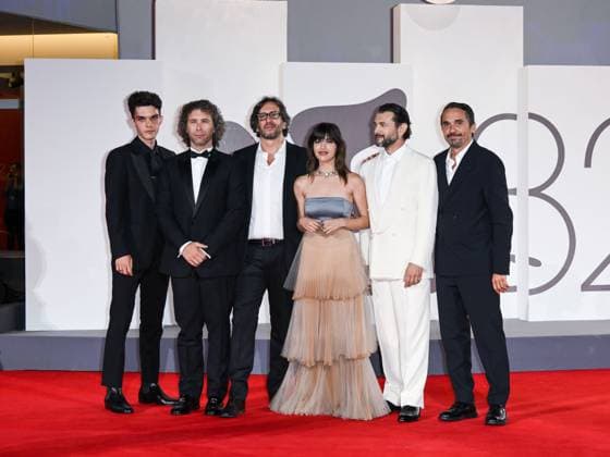 Venice, 82nd Venice International Film Festival 2025 - evening 7 - red carpet Killing Stanca - Autobiography of a Murderer In the photo: Pier Giorgio Bellocchio, Rocco Papaleo, Vinicio Marchioni, Selene Caramazza, Gabriel Montesi, Daniele Vicari and Andrea Fuorto  Copyright: xSimonexComix xipa-agency.netx xPoolxPhotoxEventsx06x IPA_Agency_IPA63971347