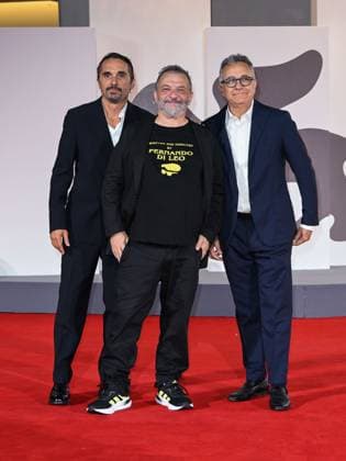 Venice, ITALY: Venice, 82nd Venice International Film Festival 2025 - evening 7 - red carpet Killing Stanca - Autobiography of a Murderer In the photo: Piergiorgio Bellocchio, Marco Manetti, Paolo Del Brocco Venice ITALY  - ZUMAp169 20250902_zea_p169_2209 Copyright: xSimonexComix