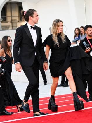 Venice, 82nd Venice International Film Festival 2025 - evening 7 - red carpet of the film A House Of Dynamite In the photo: Rory St. Clair Gainer and Rebecca Ferguson  Copyright: xManuelexMangiarottix xipa-agency.netx xPoolxPhotoxEventsx06x IPA_Agency_IPA63974206