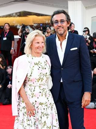 Venice, 82nd Venice International Film Festival 2025 - evening 7 - red carpet for the film A House of Dynamite. Pictured: Iris Knobloch and François Breavoine.  Copyright: xManuelexMangiarottix xipa-agency.netx xPoolxPhotoxEventsx06x IPA_Agency_IPA63975010