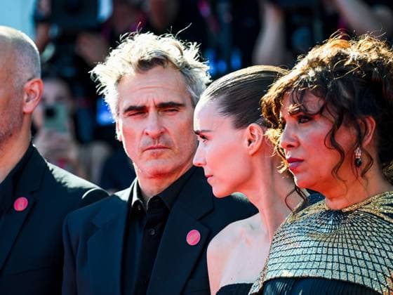 Venice, 82nd Venice International Film Festival 2025 - day 8 - red carpet for the film The Voice of Hind Rajab - Pictured: Joaquin Phoenix, Rooney Mara, and Kaouther Ben Hania  Copyright: xManuelexMangiarottix xipa-agency.netx xPoolxPhotoxEventsx06x IPA_Agency_IPA64038239