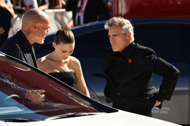 September 3, 2025, Venice, Veneto, Italy: JOAQUIN PHOENIX and his partner ROONEY MARA on the red carpet for The Voice of Hind Rajab Premiere screening at the 82nd Venice Film Festival at the Venice Lido, Italy. Venice Italy - ZUMAc179 20250903_zep_c179_097 Copyright: xMickaelxChavetx