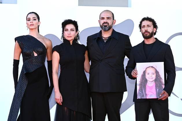 The voice of hind Rajab Red Carpet - The 82nd Venice International Film Festival Amer Hlehel, Saja Kilani, Motaz Malhees, Clara Khoury during The voice of hind Rajab Red Carpet - The 82nd Venice International Film Festival, Venice, Italy 03 Sept 2025, Credit:Maria Laura Antonelli Avalon Italy, Venice  Copyright: xMariaxLauraxAntonellix xAvalonx 1033855375