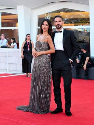 Venice, 82nd Venice International Film Festival 2025 - Evening 8 - Red Carpet for the film Duse - Pictured: Rosa Perrotta, Pietro Tartaglione  Copyright: xManuelexMangiarottix xipa-agency.netx xPoolxPhotoxEventsx06x IPA_Agency_IPA64047337