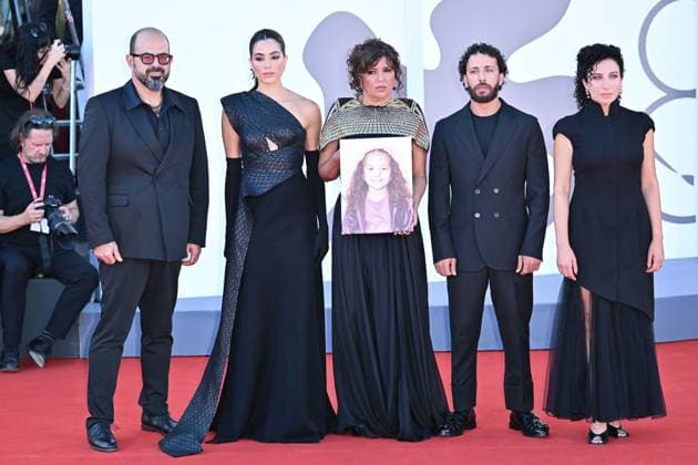 Venice The Voice Of Hind Rajab Premiere AM Saja Kilani, Clara Khoury, Amer Hlehel and Motaz Malhees attending The Voice Of Hind Rajab Premiere as part of the 82nd Venice International Film Festival at the Lido in Venice, Italy on September 03, 2025. Photo by Aurore Marechal ABACAPRESS.COM Venice Italy  Copyright: xMarechalxAurore ABACAx