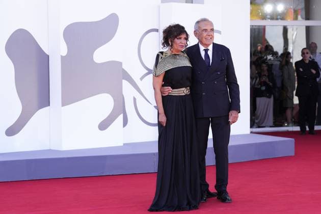 IPP Photo Daniele Cifala Venice 02 09 2025 The Voice Of Hind Rajab Red Carpet The 82nd Venice International Film Festival in the photo Kaouther Ben Hania and Alberto Barbera Italy Photo Press World Copyright