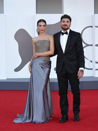 Venice, 82nd Venice International Film Festival 2025 - Evening 8. Red Carpet for the film Duse. Pictured are Andrea Cerioli and Arianna Cirrincione.  Copyright: xSimonexComix xipa-agency.netx xPoolxPhotoxEventsx06x IPA_Agency_IPA64050133