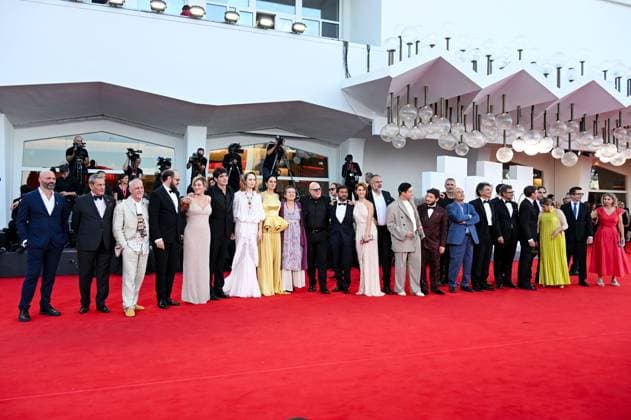 Venice, 82nd Venice International Film Festival 2025 - evening 8 - red carpet of the film Duse - In the photo: cast  Copyright: xManuelexMangiarottix xipa-agency.netx xPoolxPhotoxEventsx06x IPA_Agency_IPA64050718