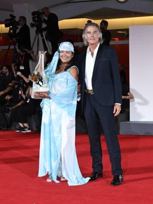 Venice, 82nd Venice International Film Festival 2025 - evening 8. Red Carpet of the film In The Hand Of Dante In the photo Devin DeVasquez, Ron Moss and the dog  Copyright: xSimonexComix xipa-agency.netx xPoolxPhotoxEventsx06x IPA_Agency_IPA64052247