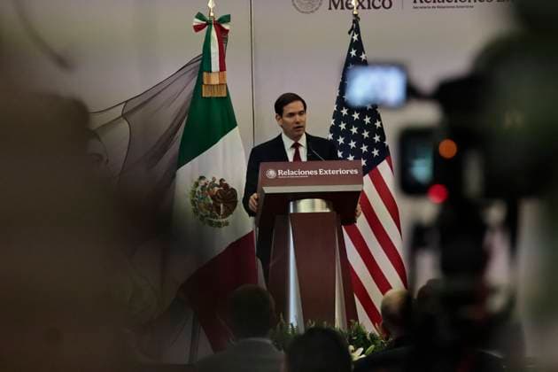September 3, 2025, Mexico, Cdmx, Mexico: Foreign Minister JUAN RAMON DE LA FUENTE meets with United States Secretary of State MARCO RUBIO during his diplomatic visit in the Joso MaroÂa Morelos y Pavo³n Room of the Ministry of Foreign Affairs (SRE), after holding a meeting with President Claudia Sheimbaum at the National Palace. During the press conference, they discussed the existing good bilateral relationship. They also strengthened security agreements, migration issues, and the fight against drug trafficking, each from their own territory to generate mutual support for the protection of the citizens of both nations. He mentioned that the actions against the government of NICOLAS MADURO arose from the New York grand jury ruling, wh - ZUMAp204 20250903_zip_p204_035 Copyright: xJosuexPerezx