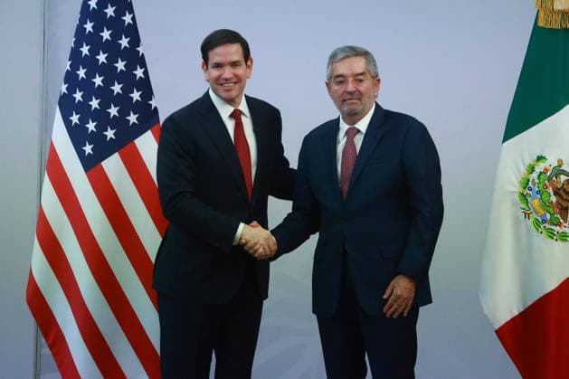 Press conference - U.S. Secretary of State Marco Rubio in Mexico MEXICO CITY, MEXICO - SEPTEMBER 03: U.S. Secretary of State Marco Rubio (L) and Mexico s Secretary of Foreign Affairs Juan Ramon de la Fuente attend a joint press conference at the facilities of the Secretariat of Foreign Affairs (SRE), in Mexico City, Mexico on September 03, 2025. Daniel Cardenas Anadolu Mexico City Mexico. Editorial use only. Please get in touch for any other usage.  Copyright: x2025xAnadoluxDanielxCardenasx