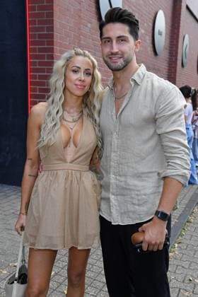 Lorik Bunjaku with girlfriend Denise Hersing at the LOVE ISLAND VIP cinema preview at Cinenova in Cologne on 03 09 2025