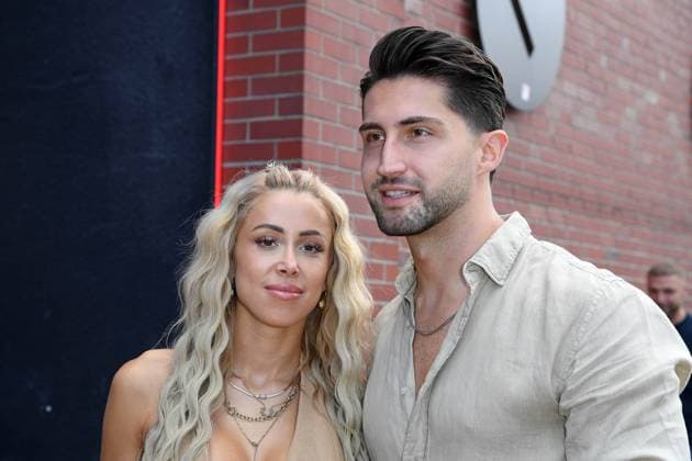 Lorik Bunjaku with girlfriend Denise Hersing at the LOVE ISLAND VIP cinema preview at Cinenova in Cologne on 03 09 2025