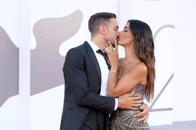 Duse red carpet in Venice Lido, Italy - 03 Sep 2025 Rosa Perrotta and Pietro Tartaglione attend the Duse red carpet during 82nd Venice Film Festival in Venice Lido at Palazzo del cinema. Venice Lido Italy Copyright: xMarioxCartellix xSOPAxImagesx _DSC5905