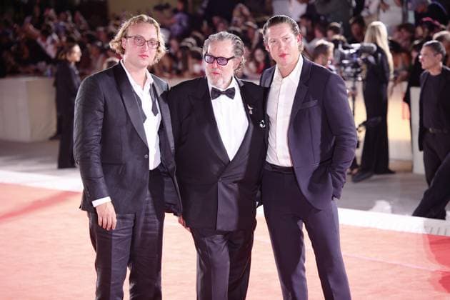 Red carpet of the film In the hand of Dante in Venice, Italy - 03 Sept 2025 Olmo Schnabel, Julian Schnabel and Vito Schnabel attend the red carpet of the film In the hand of Dante at the 82nd Venice Film. Venice Italy Copyright: xMarcoxBaradax xSOPAxImagesx MBA_2256