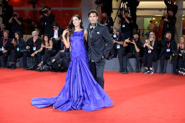 In the hand of Dante red carpet in Venice Lido, Italy - 03 Sept 2025 Dasha Dereviankina (l) and Stefano Sala (r) attend the In the hand of Dante red carpet during the 82nd Venice Film Festival at Palazzo del cinema. Venice Lido Italy Copyright: xMarioxCartellix xSOPAxImagesx _DSC6239