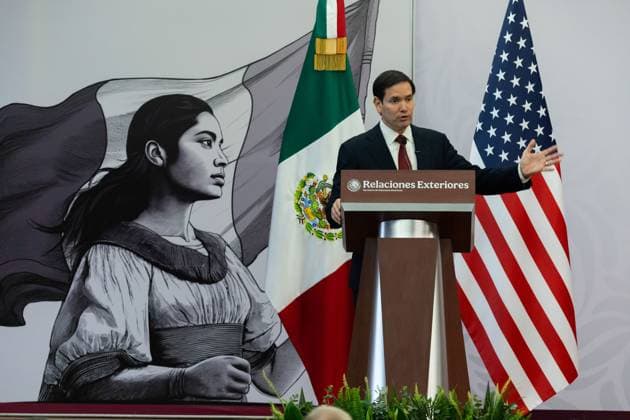 September 3, 2025, Mexico City, Mexico: U.S. Secretary of State MARCO RUBIO speaks during a press conference with Mexican Foreign Minister de la Fuente announcing the results of the reunion that the U.S. official and Mexican President Sheinbaum held hours earlier. Mexico City Mexico - ZUMAl178 20250903_znp_l178_024 Copyright: xCristianxLeyvax