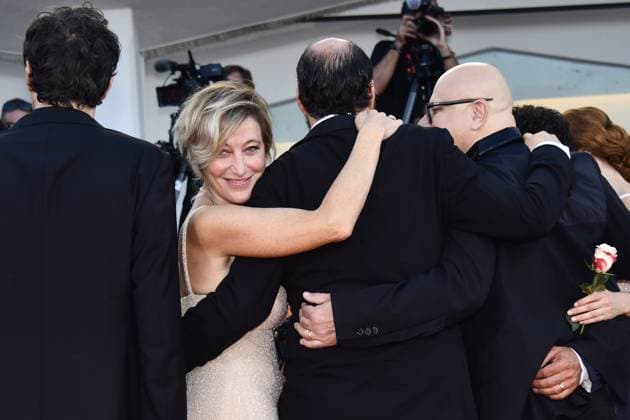 82eme Festival International du Film de Venise Mostra de Venise DUSE Premiere at the 82nd International Venice Film festival Vincenzo Pirrotta, Fausto Russo Alesi, Valeria Bruni Tedeschi, Pietro Marcello, Noémie Merlant, Fanni Wrochna attend the Duse red carpet 448305 2025 09 03 Venice Italy  Copyright: xThomasxBohlenx STAR_448305_009
