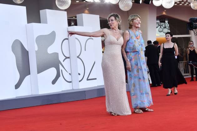 82eme Festival International du Film de Venise Mostra de Venise DUSE Premiere at the 82nd International Venice Film festival Valeria Bruni Tedeschi and Marisa Borini attend the Duse red carpet 448305 2025 09 03 Venice Italy  Copyright: xThomasxBohlenx STAR_448305_030