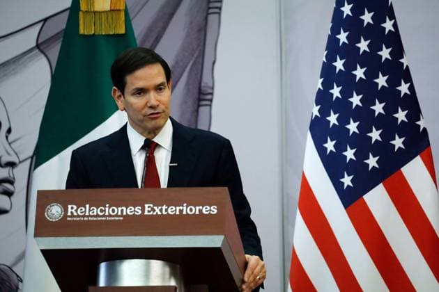 US Secretary of State Marco Rubio Meets With Mexico™s Foreign MinsiterJuan Ramon de la Fuente U.S. Secretary of State Marco Rubio speaks during a press conference whit Mexico™s Foreign Affairs Minister, Juan Ramon de la Fuente (No in Picture) on bilateral security relations after meeting with Mexican President Claudia Sheinbaum Pardo as part of U.S. Secretary of State Marco Rubio s working visit to Mexico at the Foreign Relations Building. on September 3, 2025, in Mexico City, Mexico. Mexico City CDMX Mexico Copyright: xLuisxBarronxxxEyepixxGroupx