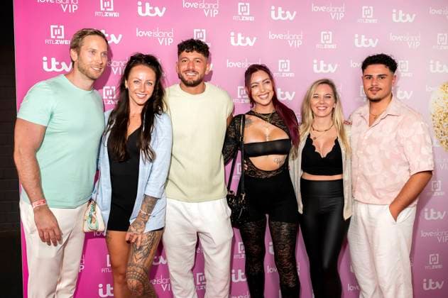Sandra Sicora, Mohamed Chahine, Aline Jost, Jessica Faust and guests at the premiere of the new season of the dating show Love Island VIP at the Cinenova cinema in Cologne, 03 09 2025 Foto:xT.xNgox xFuturexImagex island_5930