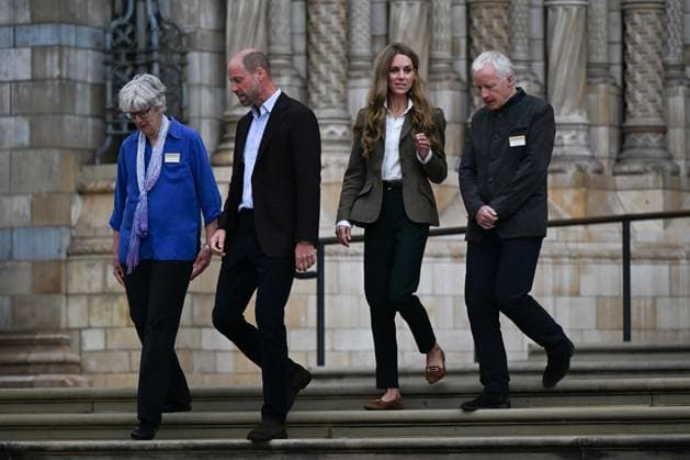 Princess Kate and Prince William visit Natural History Museum gardens LONDON, UNITED KINGDOM - SEPTEMBER 4: Prince William (2nd L), Prince of Wales and Kate Middleton (2nd R), Princess of Wales, visit the newly renovated gardens of the Natural History Museum in London, United Kingdom on September 4, 2025. The couple took part in educational programs aimed at connecting with nature and promoting biodiversity, engaging with children and young people. Rasid Necati Aslim Anadolu London United Kingdom. Editorial use only. Please get in touch for any other usage.  Copyright: x2025xAnadoluxRasidxNecatixAslimx