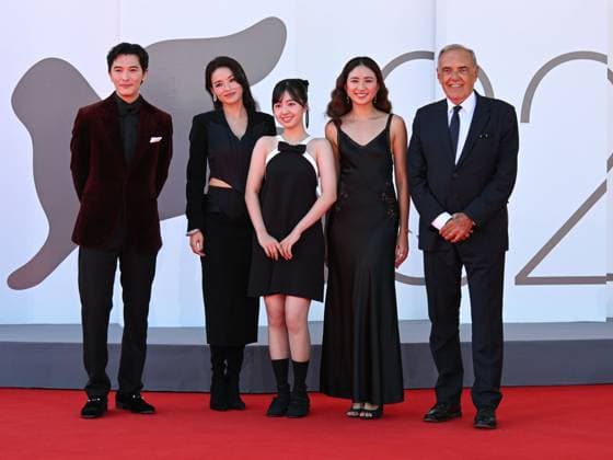Venice, ITALY: Venice, 82nd Venice International Film Festival 2025 - evening 9. Red carpet of the film NÜHAI (GIRL) - In the photo: Roy Chiu, 9m88, Shu Qi and Bai Xiao-Ying, ALBERTO BARBERA Venice ITALY  - ZUMAp169 20250904_zea_p169_903 Copyright: xManuelexMangiarottix