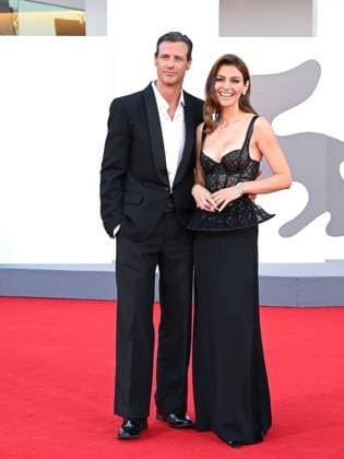 Venice, Italy: Venice, 82nd Venice International Film Festival 2025 - Evening 9. Red Carpet for the film Elisa. Pictured: Laura Barth with her partner Joaquin Morodo. Venice Italy  - ZUMAp169 20250904_zea_p169_1323 Copyright: xManuelexMangiarottix