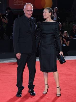 Venice, Italy: Venice, 82nd Venice International Film Festival 2025 - Evening 9. Red Carpet for the film Il Mostro. Pictured: Stefano Sollima with his partner Alice Sozzi. Venice Italy  - ZUMAp169 20250904_zea_p169_1572 Copyright: xAlbertoxTerenghix