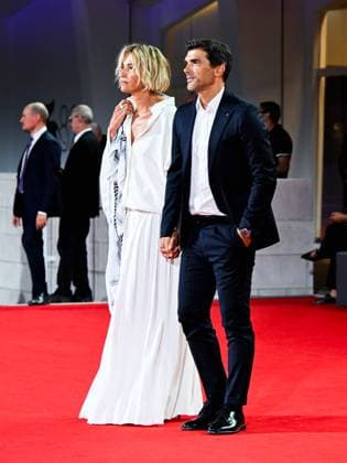 Venice, 82nd Venice International Film Festival 2025 - Evening 9. Red Carpet of the Film Hateshinaki Scarlet (Scarlet) In the photo: Paolo Sopranzetti and Anna Foglietta  Copyright: xManuelexMangiarottix xipa-agency.netx xPoolxPhotoxEventsx06x IPA_Agency_IPA64139874
