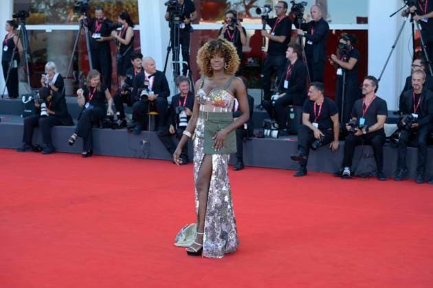 Elisa red carpet in Venice Lido, Italy - 04 Sep 2025 Sylvie Lubamba attends the Elisa red carpet during the 82nd Venice Film Festival in Venice Lido at Palazzo del cinema. Venice Lido Italy Copyright: xMarioxCartellix xSOPAxImagesx _DSC6696