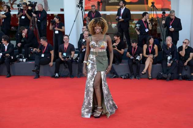 Elisa red carpet in Venice Lido, Italy - 04 Sep 2025 Sylvie Lubamba attends the Elisa red carpet during the 82nd Venice Film Festival in Venice Lido at Palazzo del cinema. Venice Lido Italy Copyright: xMarioxCartellix xSOPAxImagesx _DSC6705
