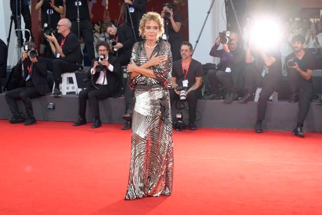 Elisa red carpet in Venice Lido, Italy - 04 Sep 2025 Valeria Golino attends the Elisa red carpet during the 82nd Venice Film Festival in Venice Lido at Palazzo del cinema. Venice Lido Italy Copyright: xMarioxCartellix xSOPAxImagesx _DSC6824