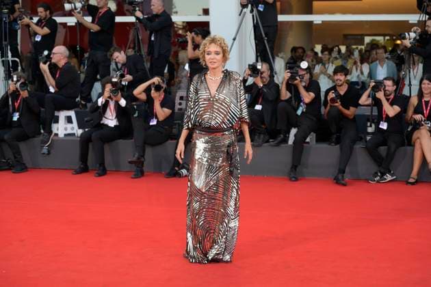 Elisa red carpet in Venice Lido, Italy - 04 Sep 2025 Valeria Golino attends the Elisa red carpet during the 82nd Venice Film Festival in Venice Lido at Palazzo del cinema. Venice Lido Italy Copyright: xMarioxCartellix xSOPAxImagesx _DSC6834