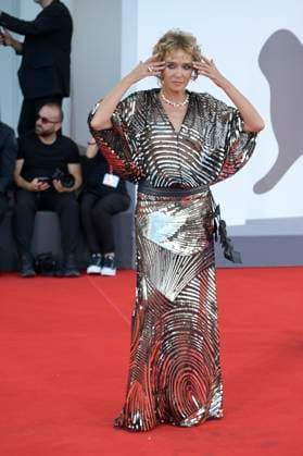 Elisa red carpet in Venice Lido, Italy - 04 Sep 2025 Valeria Golino attends the Elisa red carpet during the 82nd Venice Film Festival in Venice Lido at Palazzo del cinema. Venice Lido Italy Copyright: xMarioxCartellix xSOPAxImagesx _DSC6838