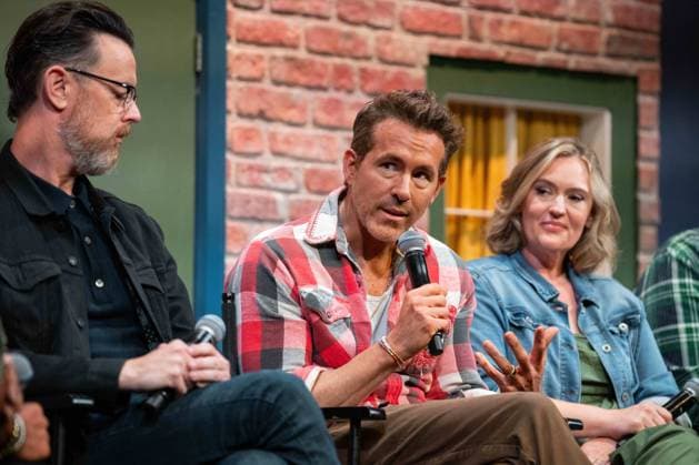 September 4, 2025, Toronto, On, Canada: Director Colin Hanks and producer Ryan Reynolds speak with George Stroumboulopoulos at a press conference for the film John Candy: I Like Me, prior to the filmoÂ¢Ã¢öÂ¬AÂ¡oÆ’Ã¢â‚¬Å¾oÆ’Ã‚Â s premiere, at the Toronto International Film Festival in Toronto on Thursday, September 4, 2025. Toronto Canada  - ZUMA Sep 20250904_zaf_c35_058 Copyright: xArlynxMcadoreyx