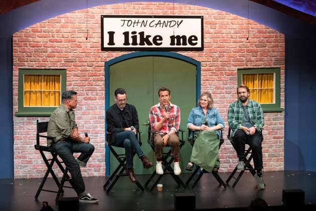 September 4, 2025, Toronto, On, Canada: Director Colin Hanks, producer Ryan Reynolds, and John Candyo¢âö¬A¡oƒâ€žoƒÂ s children Jennifer andoö¬o¢âö¬Â Christopher Candy, speak with George Stroumboulopoulos at a press conference for the film John Candy: I Like Me, prior to the filmo¢âö¬A¡oƒâ€žoƒÂ s premiere, at the Toronto International Film Festival in Toronto on Thursday, September 4, 2025. Toronto Canada - ZUMA Sep 20250904_zaf_c35_060 Copyright: xArlynxMcadoreyx