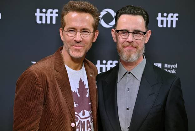 Ryan Reynolds (L) and director Colin Hanks attend the world premiere of John Candy: I like Me on opening night of the Toronto International Film Festival at Roy Thomson Hall in Toronto, Canada on Thursday, September 4, 2025. The festival is celebrating its milestone 50th edition this year and will feature 291 films from around the world.  TOR2025090421 CHRISxCHEW