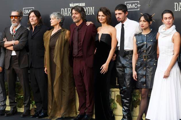 Oscar Jaenada, Norman Reedus, Melissa McBride, Eduardo Noriega, Candela Saitta, Romain Levi, Alexandra Masangkay and Greta Fernandez at the world premiere of season 3 of the AMC series The Walking Dead Daryl Dixon at Cine Callao Madrid, 04 09 2025 Foto:xDyDxFotografosx xFuturexImagex dixon_5975