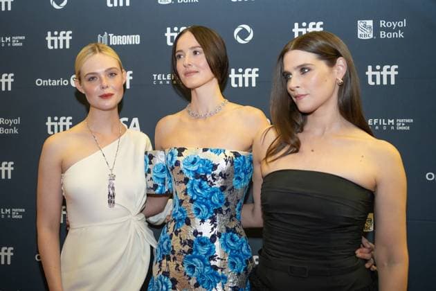 September 4, 2025, Toronto, Ontario, Canada: (L-R) Elle Fanning, Renate Reinsve and Inga Ibsdotter Lilleaas attend the red carpet for the Sentimental Value premiere during the 2025 Toronto International Film Festival at Roy Thomson Hall. on September 4, 2025 in Toronto, Canada. Toronto Canada - ZUMAe321 20250904_zea_e321_164 Copyright: xLeonardoxRamirezx