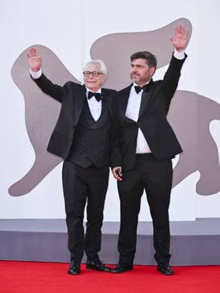 Venice, ITALY: Venice, 82nd Venice International Film Festival 2025 - Evening 10. Red Carpet for the film Nino. 18 Days. - Pictured: Nino D Angelo with his son Toni D Angelo, Venice ITALY  - ZUMAp169 20250905_zea_p169_703 Copyright: xSimonexComix
