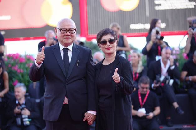 September 5, 2025, Venice, Italy: Cai Shangjun, and Ma Shuang attend the red carpet of the film The Sun Rises on us all at the 82nd Venice Film. Venice Italy - ZUMAs197 20250905_aaa_s197_146 Copyright: xMarcoxBaradax