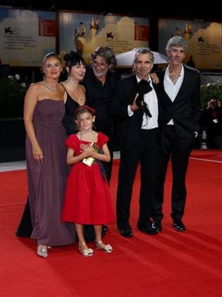 Venice, 82nd Venice International Film Festival 2025 - Evening 10 - Red Carpet for Piero Pelù s film Rumore Dentro (Pictured: Valentina Parigi, Franco Di Sarro, Piero Pelù, Francesco Fei, Pietro Fuccio)  Copyright: xAlbertoxTerenghi PoolxPhotoxEventsx06x xipa-agency.netx xPoolxPhotoxEventsx06x IPA_Agency_IPA64236829