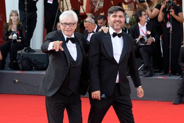 Nino D Angelo with son Toni D Angelo at the premiere of the documentary Nino 18 Giorni at the Biennale di Venezia 2025 82 Venice International Film Festival at the Palazzo del Cinema Venice, 05 09 2025 Foto:xA.xM.xTinghinox xFuturexImagex nino_5909