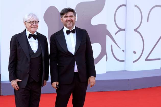 Nino D Angelo with son Toni D Angelo at the premiere of the documentary Nino 18 Giorni at the Biennale di Venezia 2025 82 Venice International Film Festival at the Palazzo del Cinema Venice, 05 09 2025 Foto:xA.xM.xTinghinox xFuturexImagex nino_5913