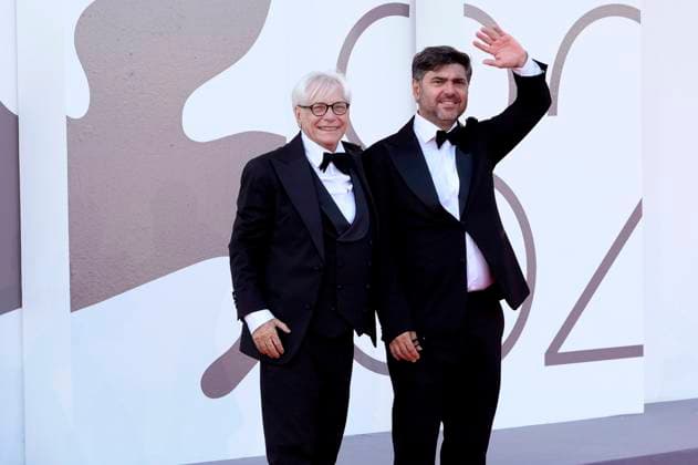 Nino D Angelo with son Toni D Angelo at the premiere of the documentary Nino 18 Giorni at the Biennale di Venezia 2025 82 Venice International Film Festival at the Palazzo del Cinema Venice, 05 09 2025 Foto:xA.xM.xTinghinox xFuturexImagex nino_5914