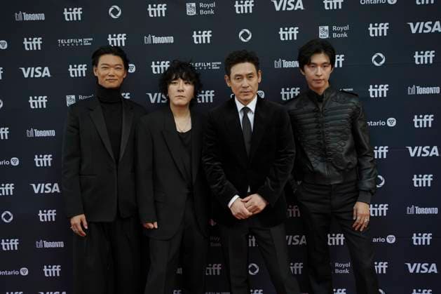 September 5, 2025, Toronto, Ontario, Canada: (L-R) Show Kasamatsu, Byun Sung-Hyun, Sul Kyung-Gu and Hong Kyung attend the red carpet for the Ã¢â‚¬ËœGood NewsÃ¢â‚¬â ¢ premiere during the 2025 Toronto International Film Festival at The Princess Of Wales Theater. on September 5, 2025 in Toronto, Canada. Toronto Canada - ZUMAe321 20250905_zea_e321_103 Copyright: xLeonardoxRamirezx